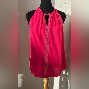Elie Tahari pink silk sleeveless  Bessie blouse begonia L NWT
